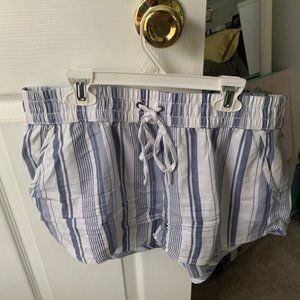 blue & white striped shorts